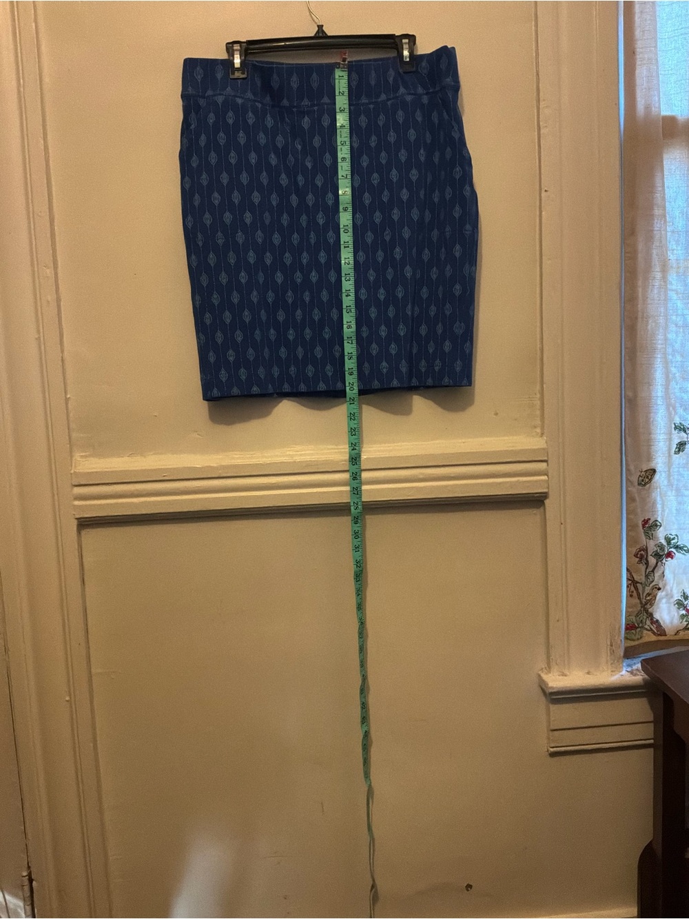Duluth Trading Co Blue Patterned Mini Skort